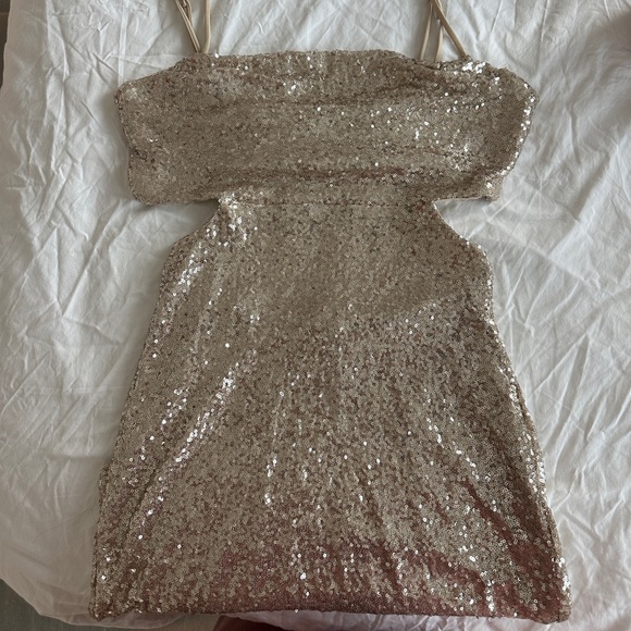 Fashion Nova Gold Sequin Dress XL - Picture 2 of 4